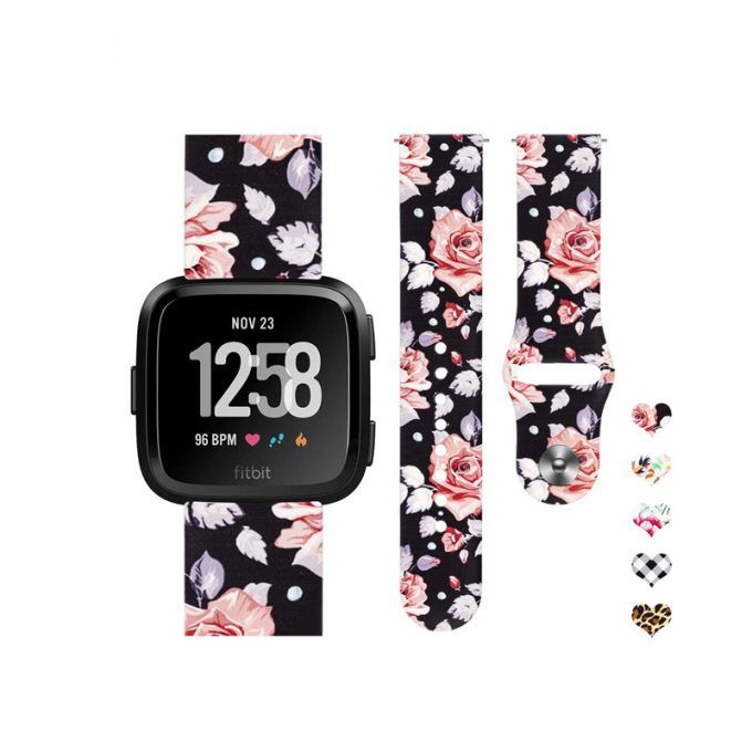 printed silicone watch band for versa 1 versa 2 versa lite