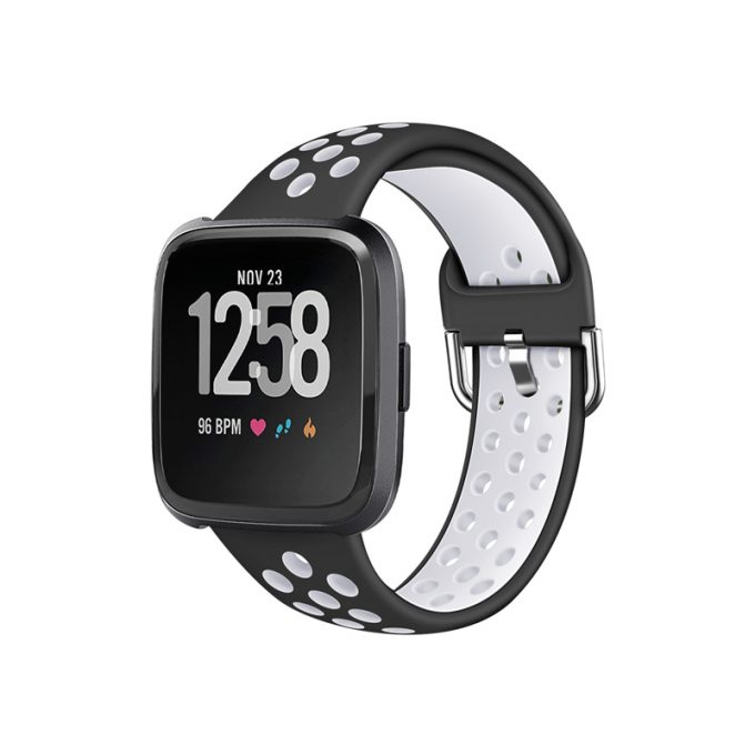 Sport Bands Compatible with Fitbit Versa 2 / Versa / Versa Lite for Women Men, Breathable Silicone Replacement Wristbands for Versa 2 Smartwatch
