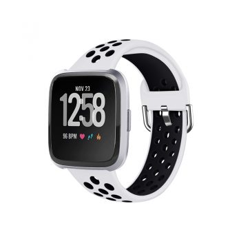 Sport Bands Compatible with Fitbit Versa 2 / Versa / Versa Lite for Women Men, Breathable Silicone Replacement Wristbands for Versa 2 Smartwatch