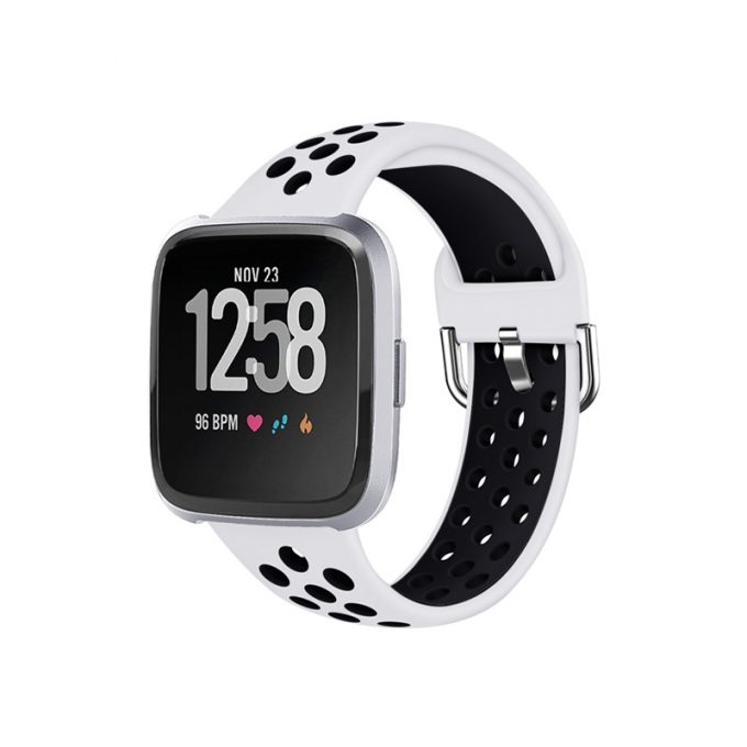 Sport Bands Compatible with Fitbit Versa 2 / Versa / Versa Lite for Women Men, Breathable Silicone Replacement Wristbands for Versa 2 Smartwatch