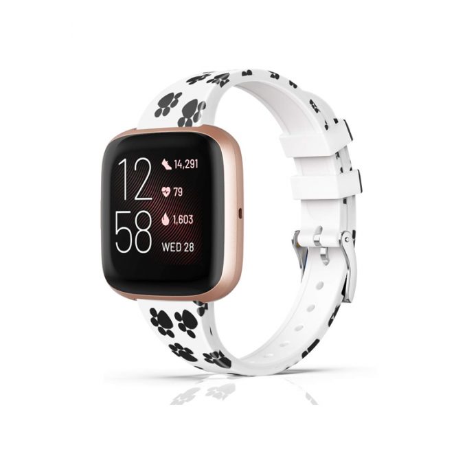 Compatible with Fitbit Versa 2/Versa/Versa Lite Band for Women, Silicone Fadeless Pattern Floral Printed Replacement Wristband for Fitbit Versa Smart Watch