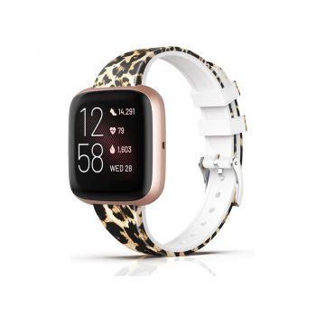 Compatible with Fitbit Versa 2/Versa/Versa Lite Band for Women, Silicone Fadeless Pattern Floral Printed Replacement Wristband for Fitbit Versa Smart Watch