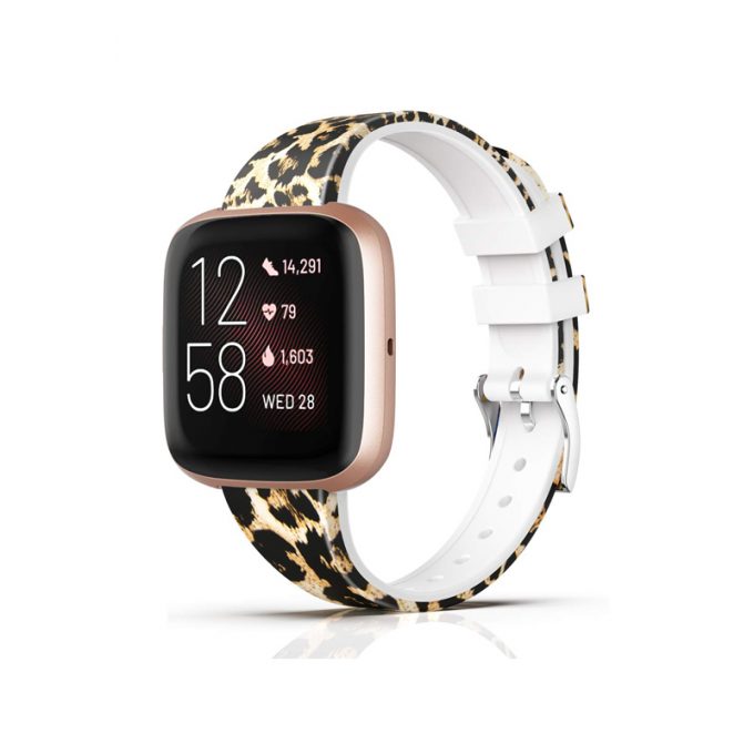 Compatible with Fitbit Versa 2/Versa/Versa Lite Band for Women, Silicone Fadeless Pattern Floral Printed Replacement Wristband for Fitbit Versa Smart Watch