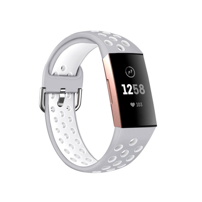 Sport Bands Compatible with Fitbit Charge 3 Charge 4 Charge 3 SE,Soft Silicone Breathable Waterproof Replacement Sport Wristband with Air Holes for Women Men