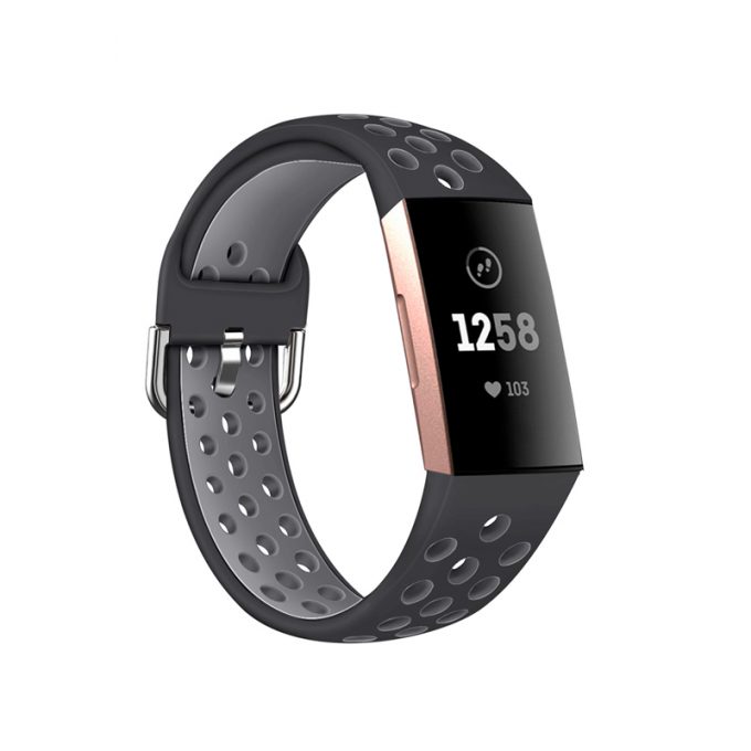 Sport Bands Compatible with Fitbit Charge 3 Charge 4 Charge 3 SE,Soft Silicone Breathable Waterproof Replacement Sport Wristband with Air Holes for Women Men
