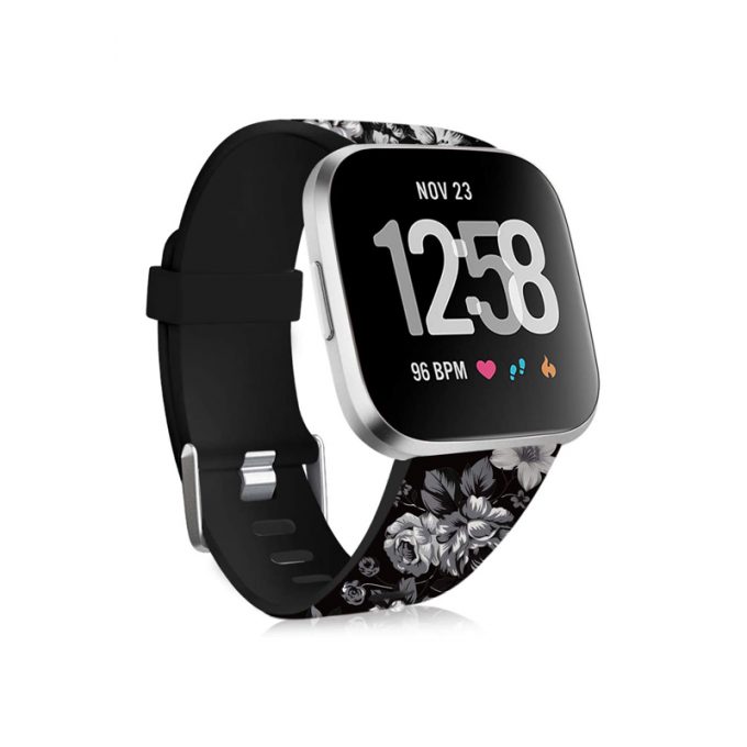 Compatible with Fitbit Versa 2 Versa Versa Lite Band for Women, Silicone Fadeless Pattern Floral Printed Replacement Wristband for Fitbit Versa Smart Watch
