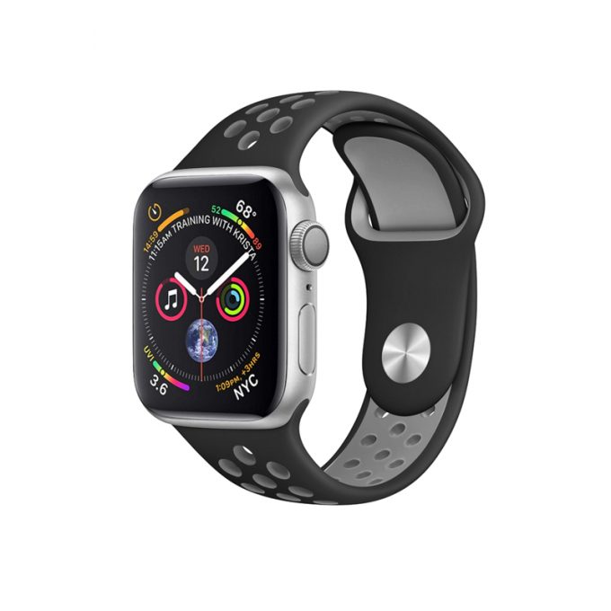 bi-color silicone Apple watch band