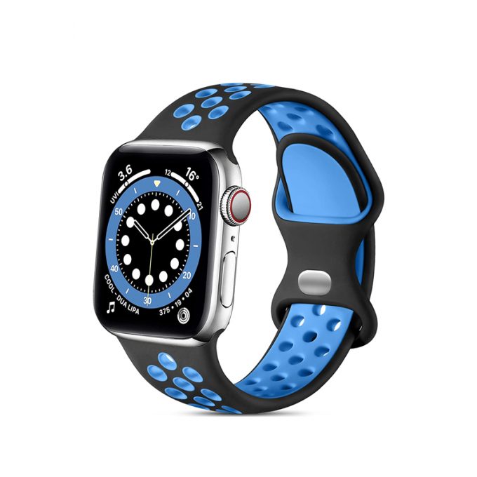 dual color silicone watch strap compatible with Apple watch
