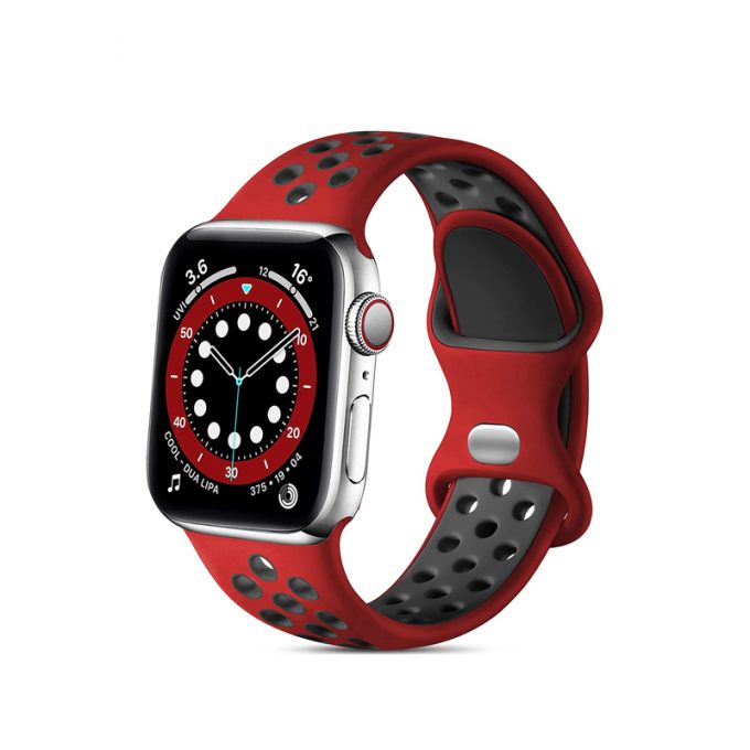dual color silicone watch strap compatible with Apple watch
