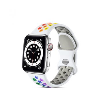 rainbow silicone watch band fit with Apple watch