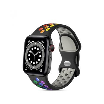 rainbow silicone watch band fit with Apple watch