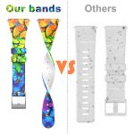 Silicone Fadeless Pattern Floral Printed Replacement Wristband for Fitbit Versa 1 2 lite Smart Watch