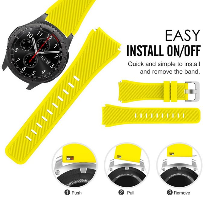 22mm silicone band for Samsung Galaxy Watch 46mm Gear S3 Frontier Huawei Watch GT GT2 46mm Huami Amazfit GTR (6)