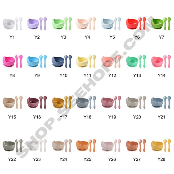 3pcs baby silicone kids feeding set