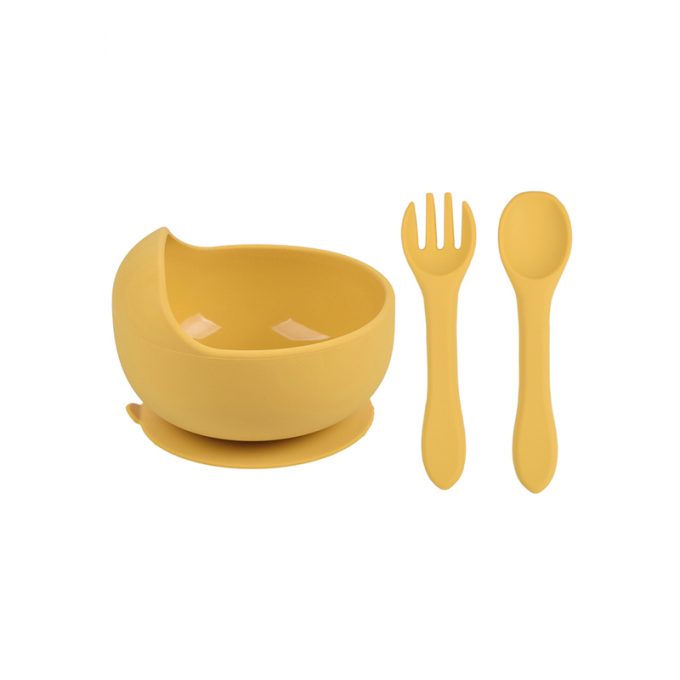 3pcs baby silicone kids feeding set