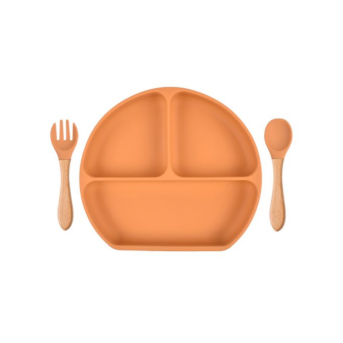 3pcs pack baby silicone feeding set