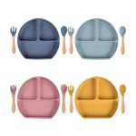 3pcs pack baby silicone feeding set bp030-3