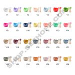 3pcs pack silicone feeding utensil set for babies kids and toddlers bp029 color chart