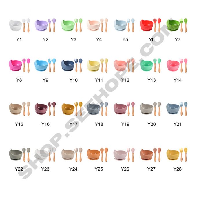 3pcs pack silicone feeding utensil set for babies kids and toddlers