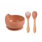3pcs pack silicone feeding utensil set for babies kids and toddlers