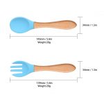 3pcs pack silicone feeding utensil set for babies kids and toddlers bp029 spoon and fork size