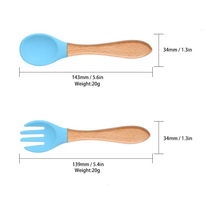 3pcs pack silicone feeding utensil set for babies kids and toddlers