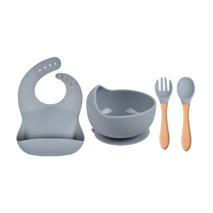 4pcs pack silicone baby feeding utensil set