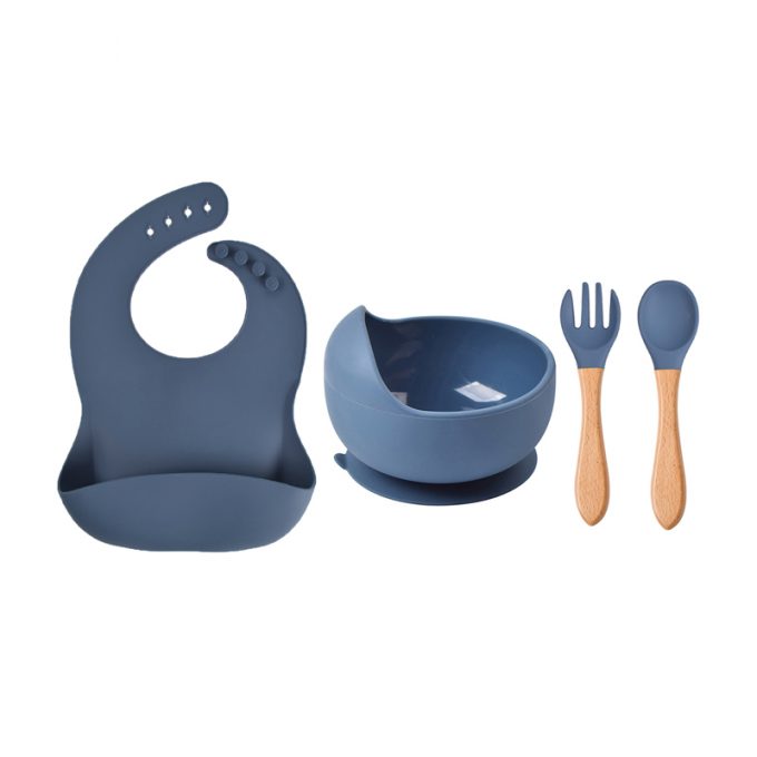 4pcs pack silicone baby feeding utensil set