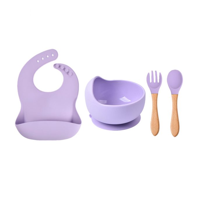 4pcs pack silicone baby feeding utensil set