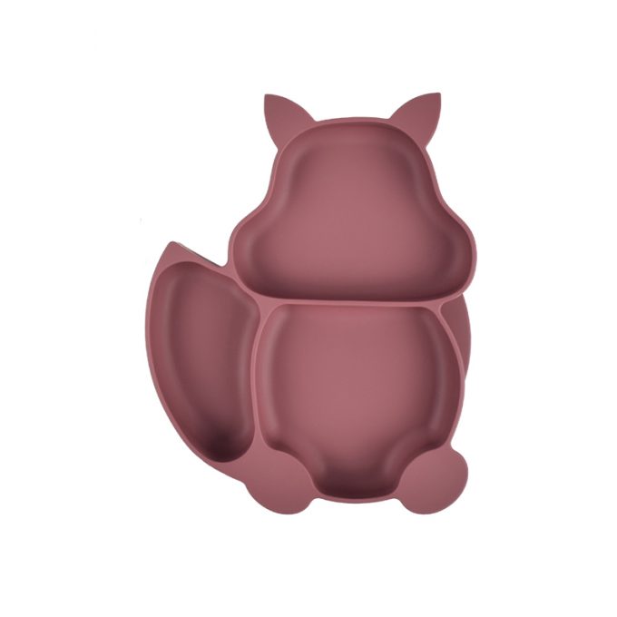 Baby Silicone Plates With Suction Squirrel shape