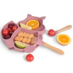 Baby Silicone Plate With Suction Squirrel Shape BP009-3