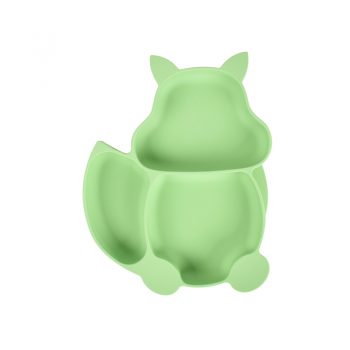 Baby Silicone Plates With Suction Squirrel shape