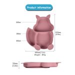 Baby Silicone Plates With Suction Squirrel shape BP009 size