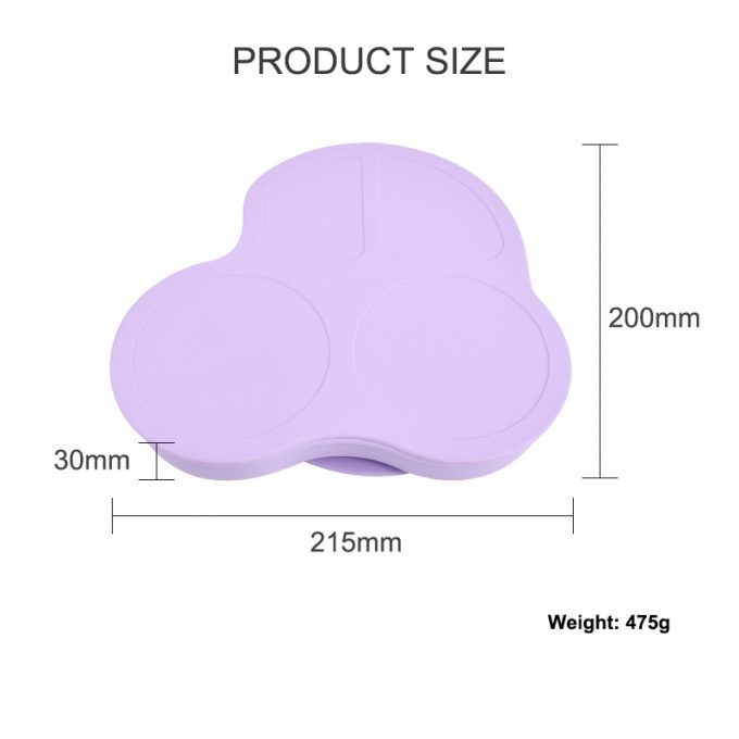 Baby silicone suction plate with lid