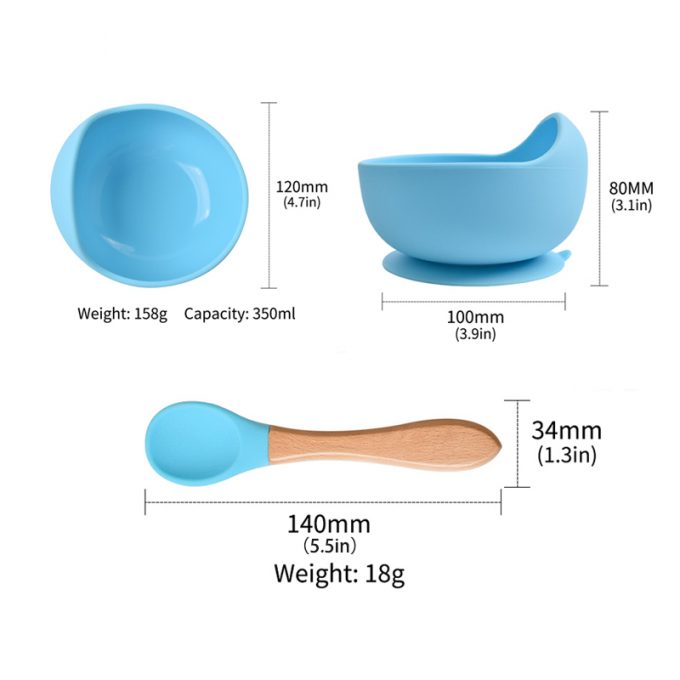 Silicone baby feeding set