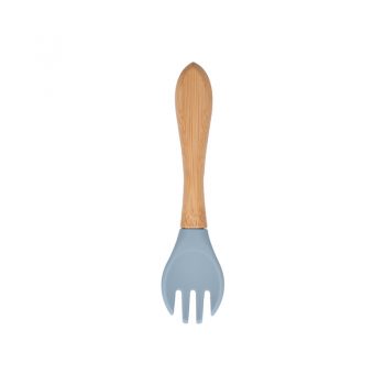 Wooden handle silicone baby fork