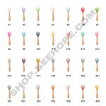 Wooden handle silicone baby fork BP006 color chart