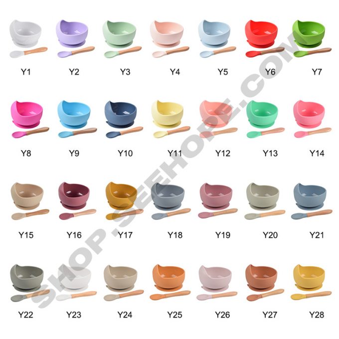 2pcs baby silicone feeding set