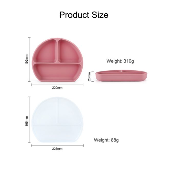 silicone baby dining plate with lid